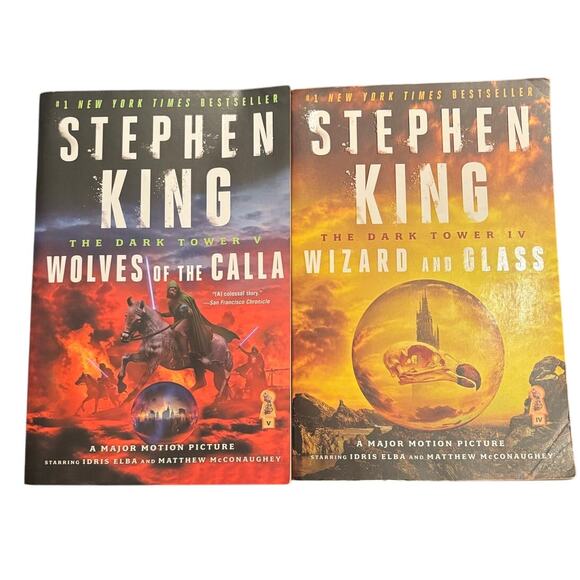 Lot of 2 Stephen King, Dark Tower V, IV, Wolves of the Calla, Wizard and Glass - Picture 1 of 5